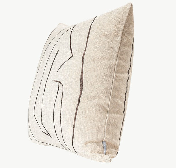 Geometric Square Modern Throw Pillows for Couch, Beige Decorative Throw Pillows, Large Contemporary Throw Pillow for Interior Design-Paintingforhome