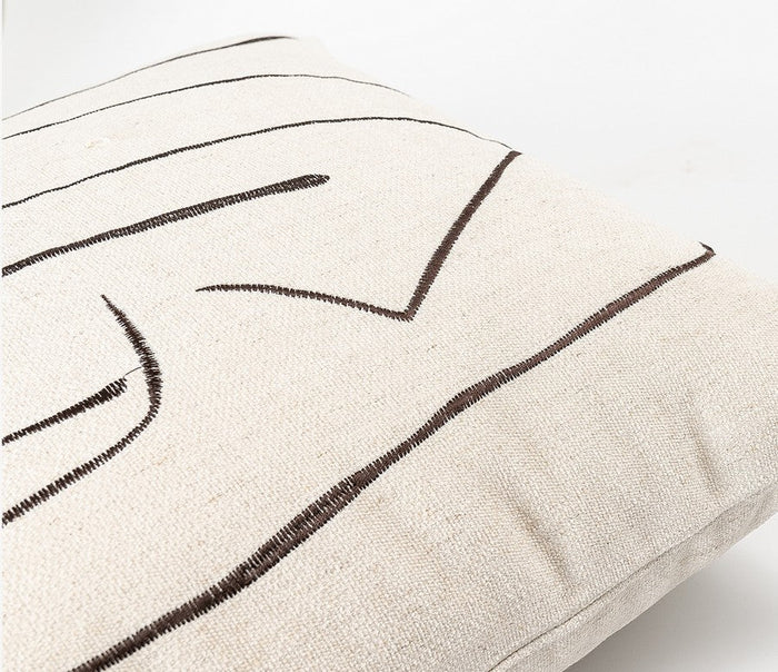 Geometric Square Modern Throw Pillows for Couch, Beige Decorative Throw Pillows, Large Contemporary Throw Pillow for Interior Design-Paintingforhome