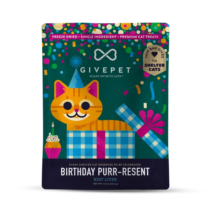 GivePet Birthday Purr-resent Freeze-Dried Cat Treats