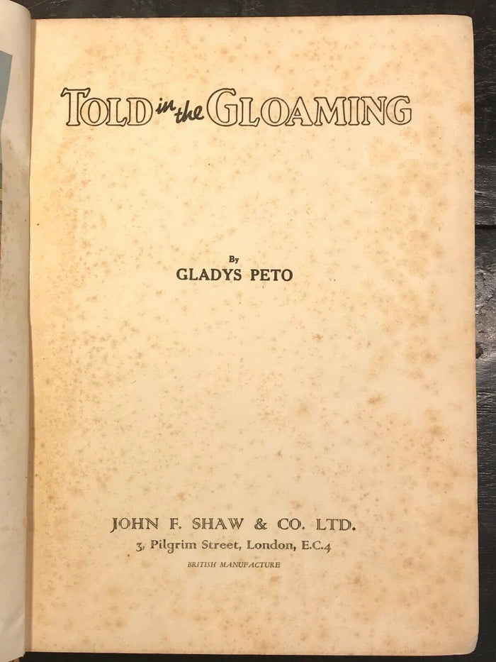 GLADYS PETO - TOLD IN THE GLOAMING - 1st 1930,  Fashion Designer, Artist, ILLUST