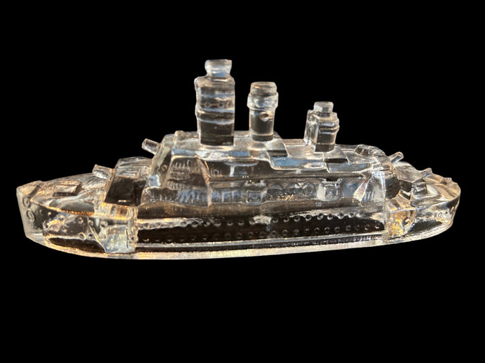 Glass Model USS Maine, circa early 1900's