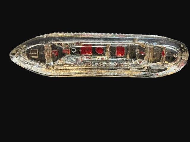 Glass Ocean Liner Ship Figurine Nautical Paperweight - Red - Annapolis Maritime Antiques