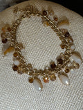 Gold-Tone Beaded Charm Bracelet