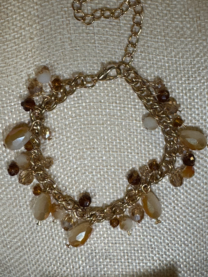 Gold-Tone Beaded Charm Bracelet