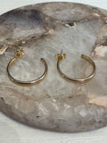 Gold-tone Open Hoop Earrings - 3/4" diameter