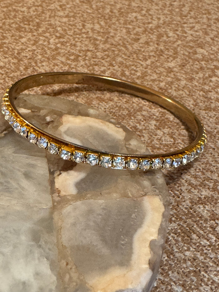 Gold-Tone Pavé Crystal Bangle Bracelet
