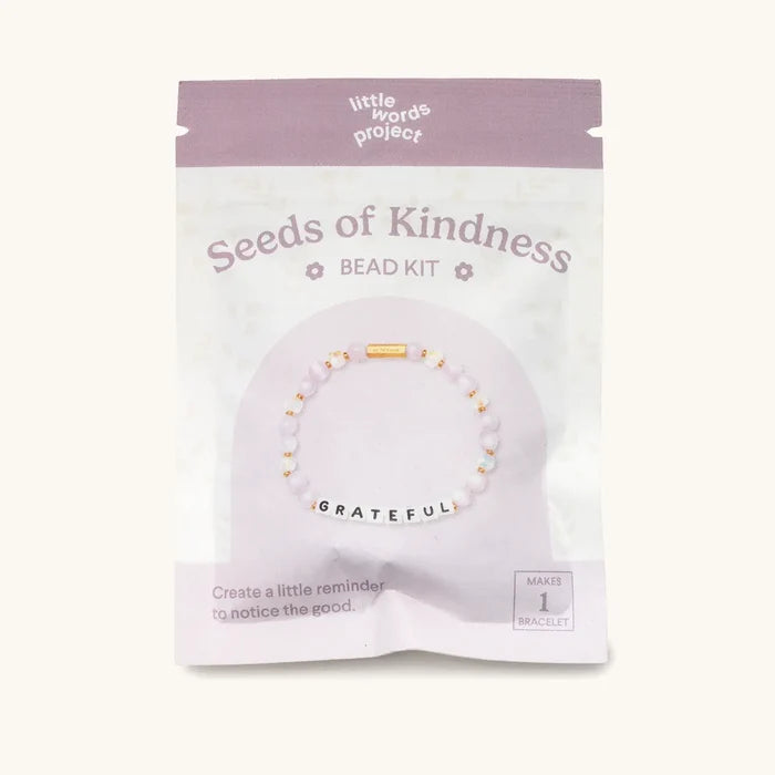 Grateful Bead Kit — flat-lay of loose beads in warm, muted tones