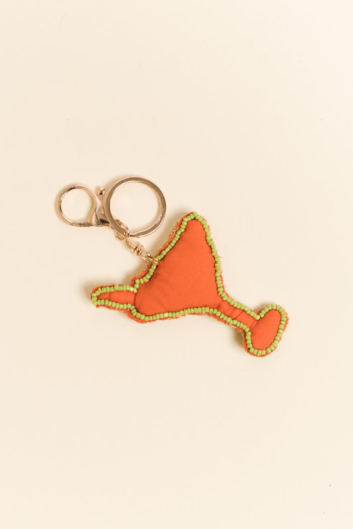 Green Martini Beaded Keychain
