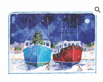 Holidays in the Marina - Onion Hill Greeting Cards - Annapolis Maritime Antiques