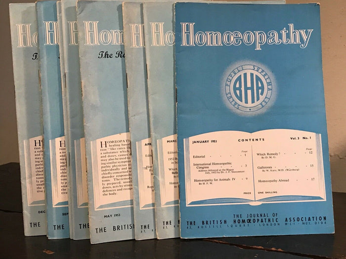 HOMOEOPATHY - BRITISH HOMOEOPATHIC ASSN JOURNALS - 10 Original Journals, 1953