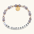 I Am Supported beaded bracelet with grey stones