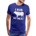 I Rub My Meat BBQ Cow Men's Premium T-Shirt - royal blue