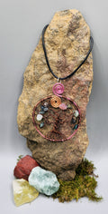 Indian Agate ombre tree of life pendant