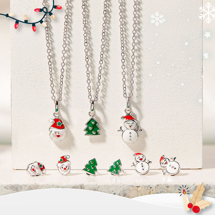 Jolly Christmas Santa Kids / Children's / Girls Jewelry Set - Sterling Silver
