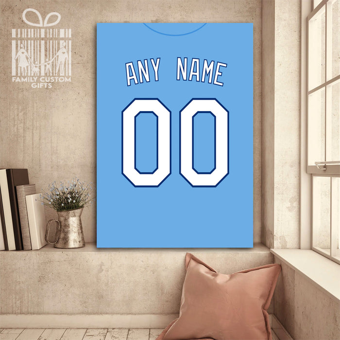 Kansas City Jersey Custom Canvas Print Wall Art for Boy Girl Men Women Baseball Personalized Canvas Art