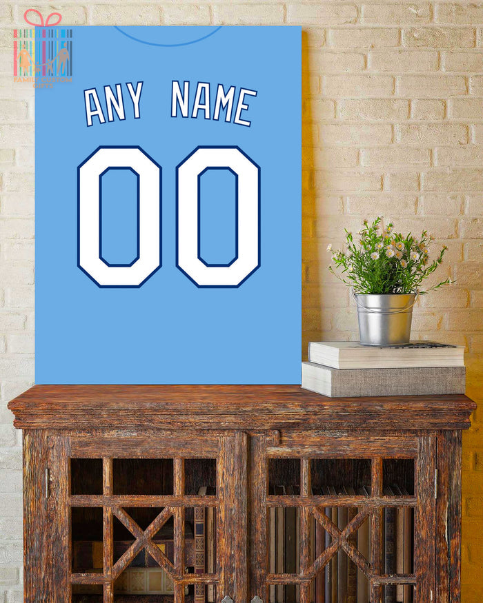Kansas City Jersey Custom Canvas Print Wall Art for Boy Girl Men Women Baseball Personalized Canvas Art