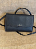 Kate Spade New York Laurel Way Winni Crossbody — Black Saffiano Leather with Gold-Tone Hardware