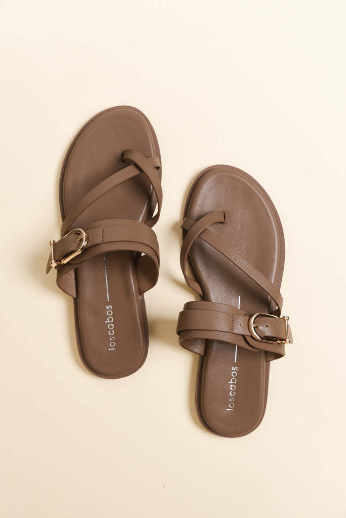 Kooning Taupe Buckle Slide