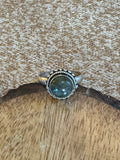 Labradorite Cabochon Ring – Sterling Silver – Artisan Boho Style – Size 9