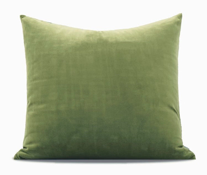 Large Square Modern Throw Pillows for Couch, Green Geometric Modern Sofa Pillows, Large Decorative Throw Pillows, Simple Throw Pillow for Interior Design-Paintingforhome