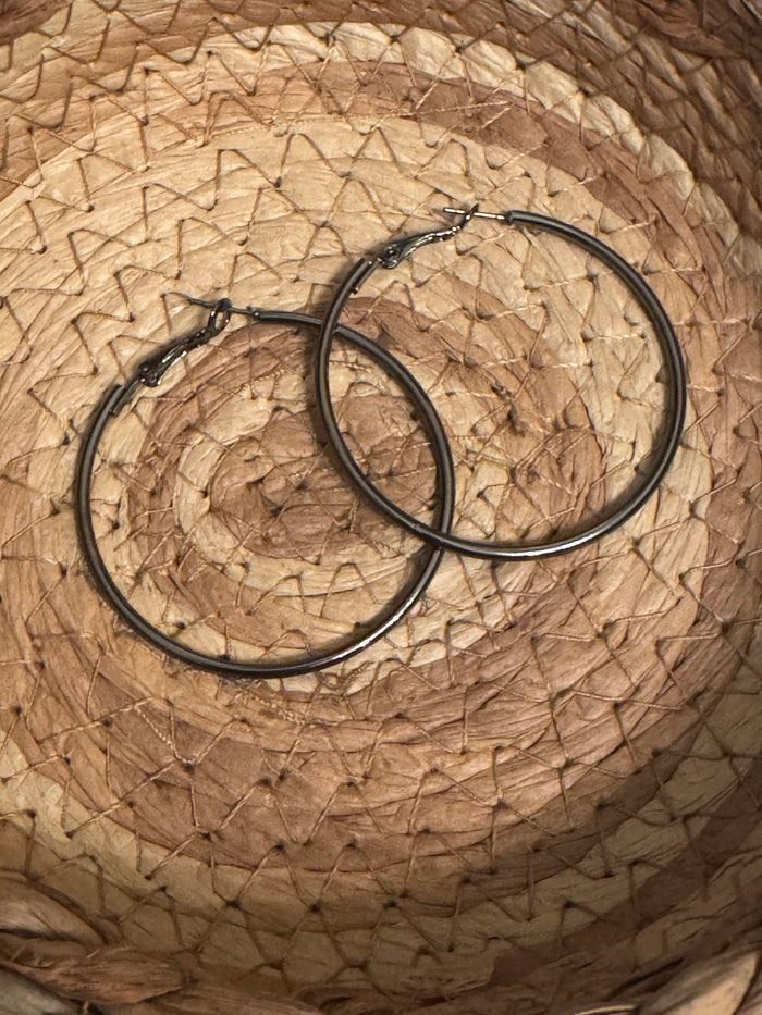 Large Stainless Steel Hoop Earrings – 2" diameter