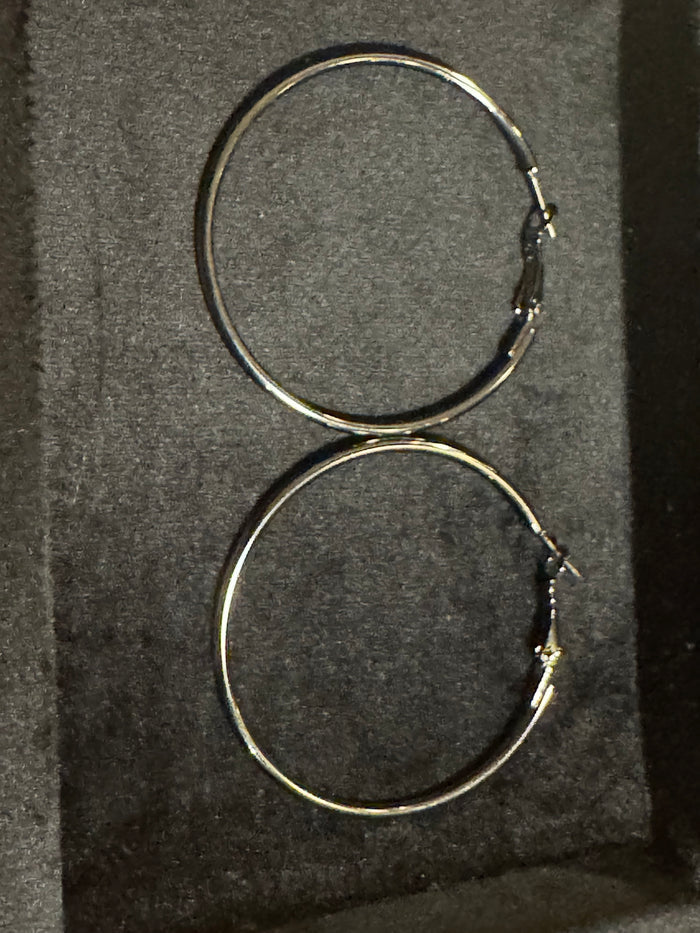 Large Stainless Steel Hoop Earrings – 2" diameter