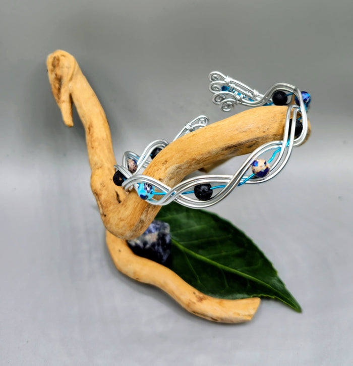 Lava stone and Blue Jasper bracelet