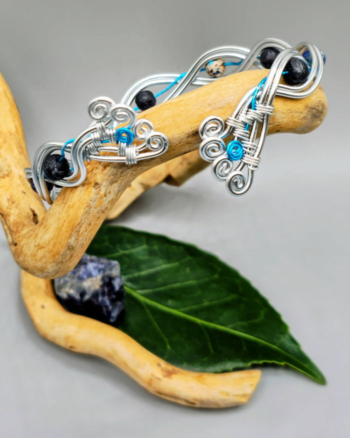 Lava stone and Blue Jasper bracelet