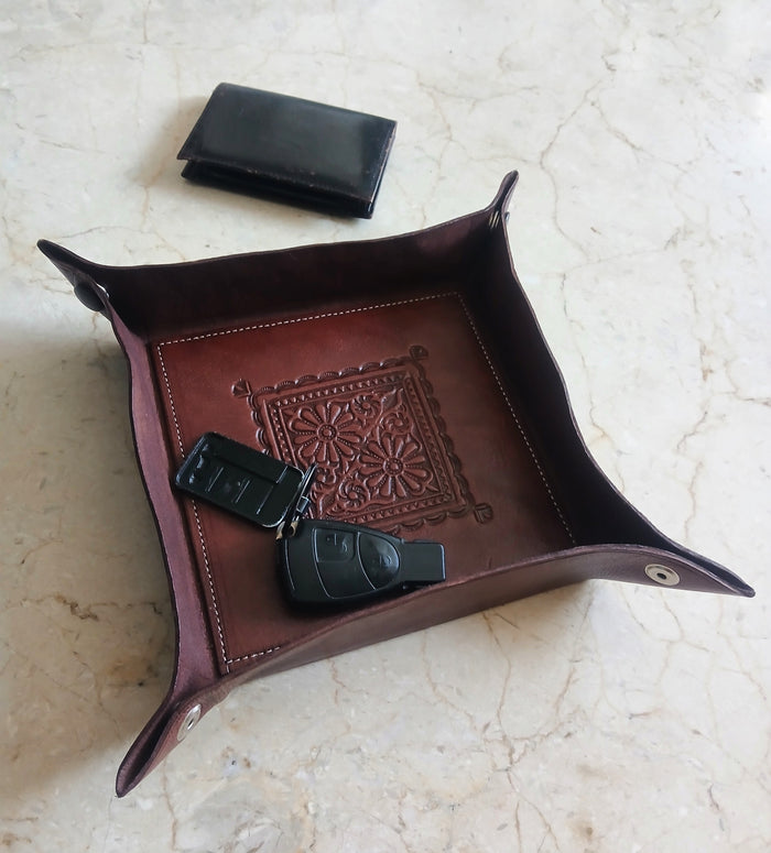 Leather Valet Tray - Majestic