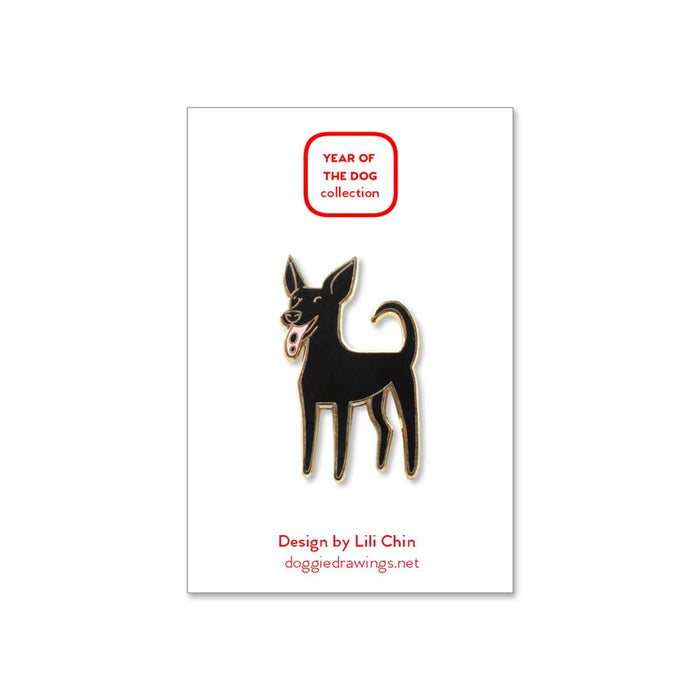 Lili Chin Art - Formosan Mountain Dog / Taiwan Dog Enamel Pin