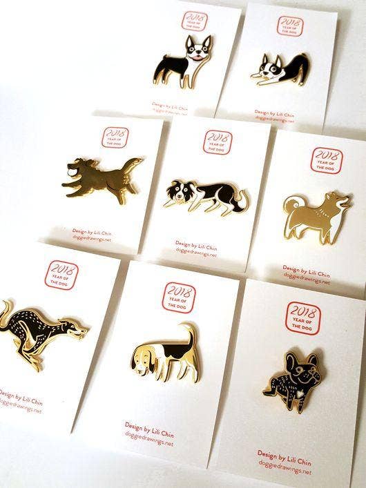 Lili Chin Art - German Shepherd Dog Enamel Pin