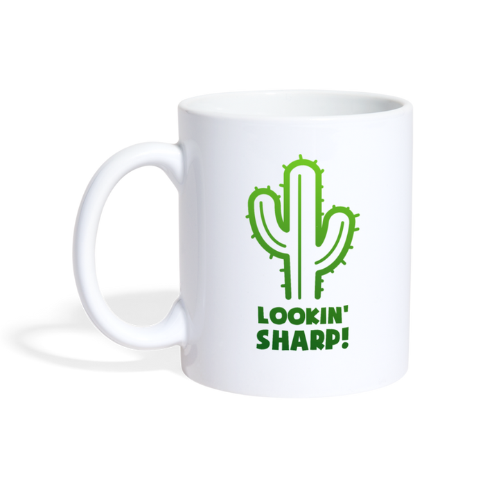 Lookin' Sharp! Cactus Pun Coffee/Tea Mug - white
