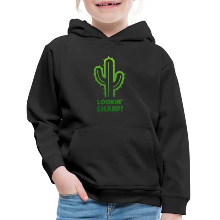 Lookin' Sharp! Cactus Pun Kids‘ Premium Hoodie - black