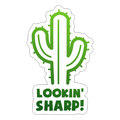 Lookin' Sharp! Cactus Pun Sticker - white matte