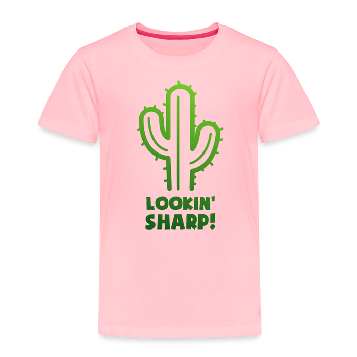 Lookin' Sharp! Cactus Pun Toddler Premium T-Shirt - pink