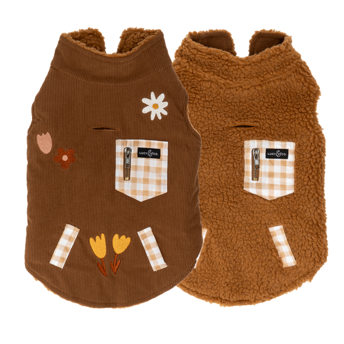 Lucy & Co. - Chocolate Meadows Reversible Teddy Vest