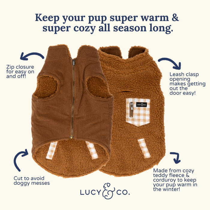 Lucy & Co. - Chocolate Meadows Reversible Teddy Vest