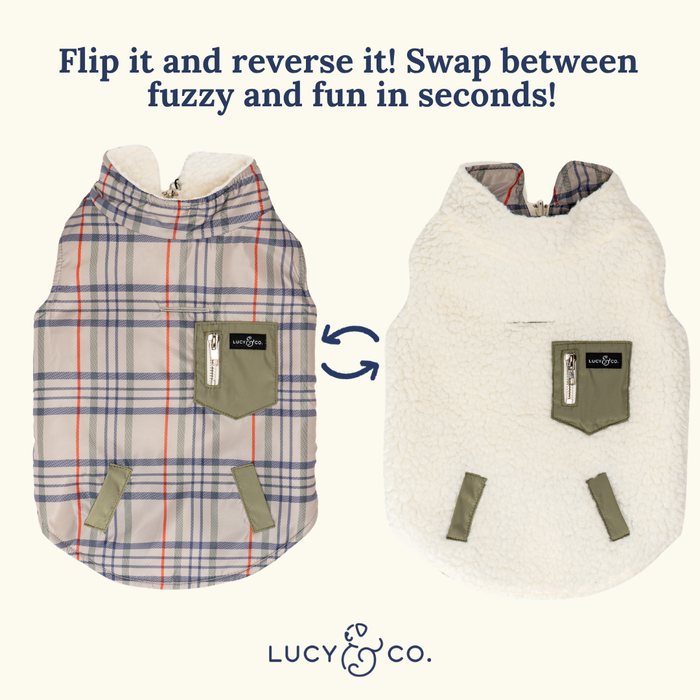 Lucy & Co. - Mad for Plaid Reversible Teddy Vest