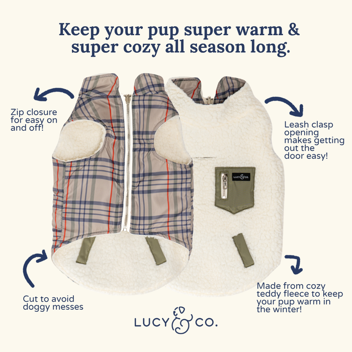 Lucy & Co. - Mad for Plaid Reversible Teddy Vest