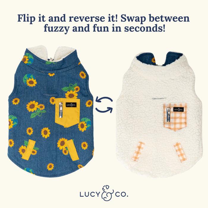 Lucy & Co. - Sunflower Power Reversible Teddy Vest