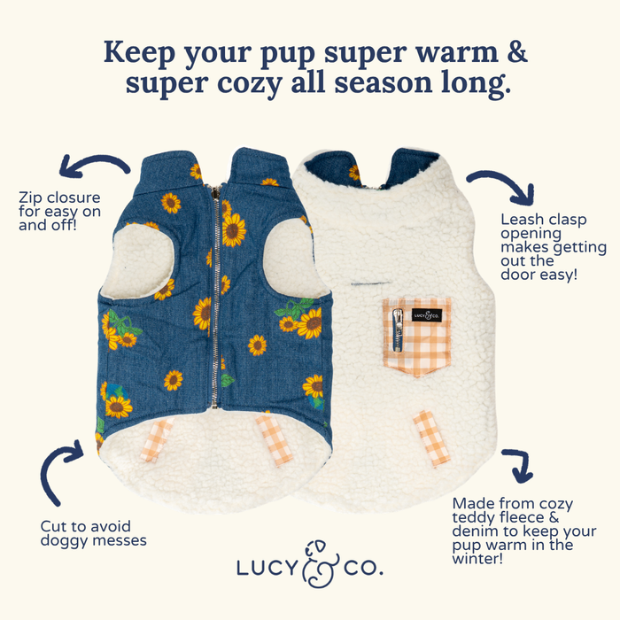 Lucy & Co. - Sunflower Power Reversible Teddy Vest