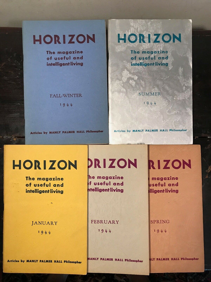 MANLY P. HALL - HORIZON JOURNAL - Full YEAR, 5 ISSUES, 1944 - PHILOSOPHY OCCULT
