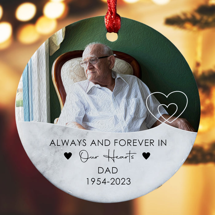 Memorial Ornaments for Dad | Memorial Picture Ornaments