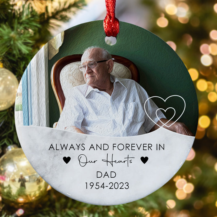 Memorial Ornaments for Dad | Memorial Picture Ornaments