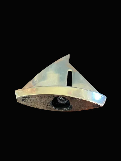 Mid-Century Modern Brass Sailboat - Annapolis Maritime Antiques