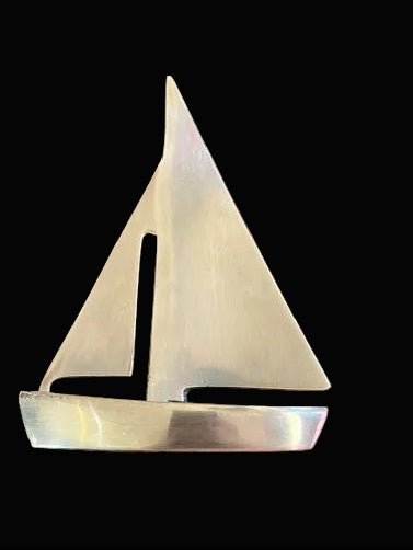 Mid-Century Modern Brass Sailboat - Annapolis Maritime Antiques