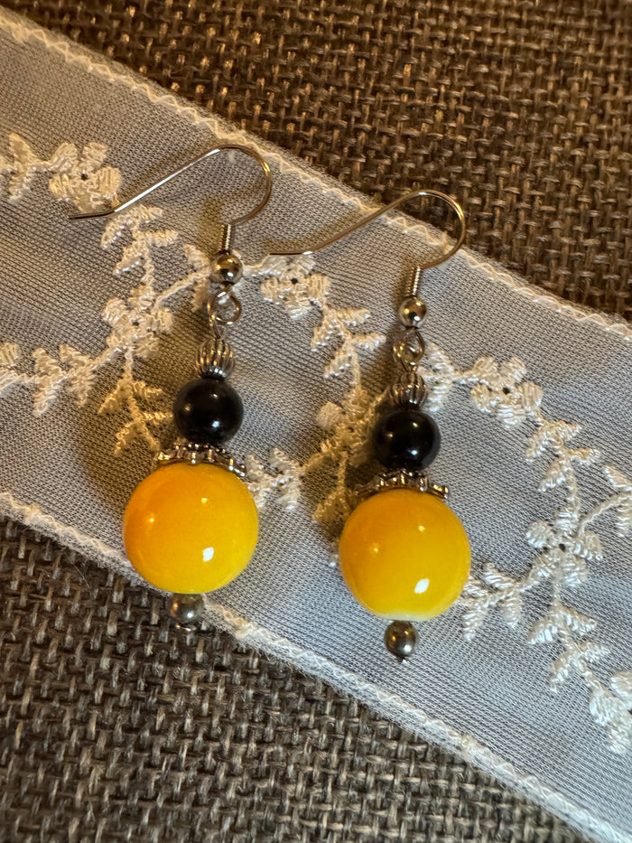 Midnight Sun Beaded Dangle Earrings
