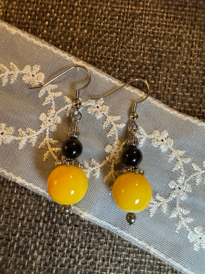 Midnight Sun Beaded Dangle Earrings