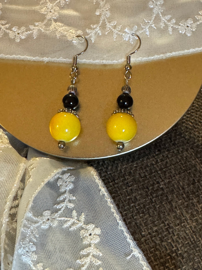 Midnight Sun Beaded Dangle Earrings