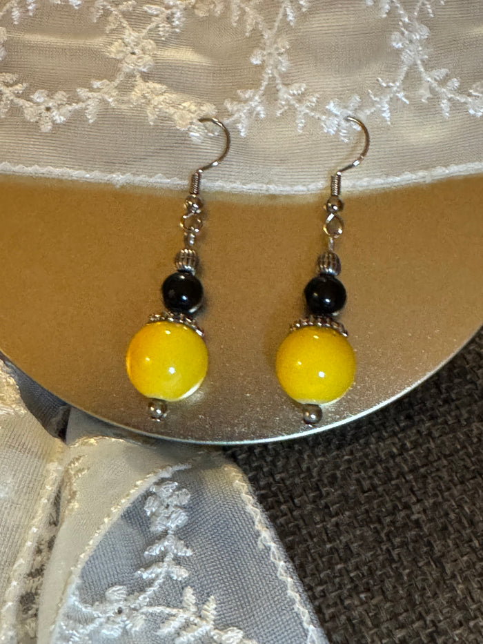 Midnight Sun Beaded Dangle Earrings